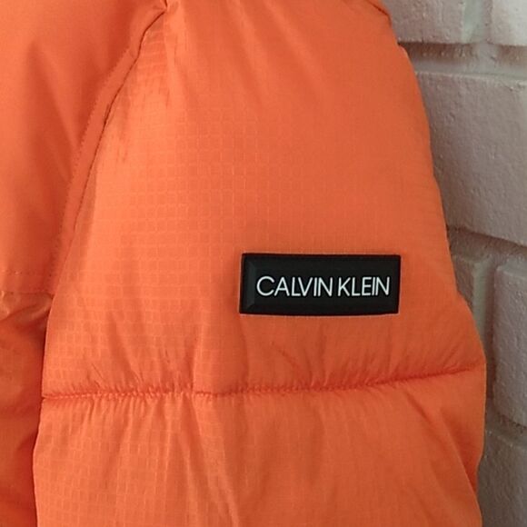 Calvin Klein Winter Orange Puffer Coat. Size Small. Unisex NWT - Picture 6 of 16